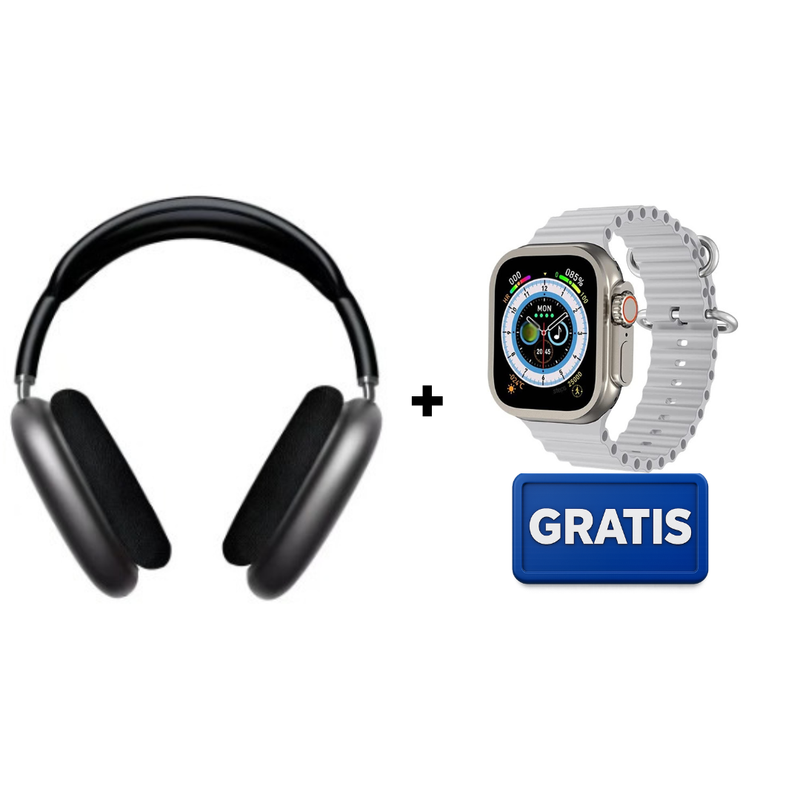 Auriculares E9 PRO Max con Cancelación de Ruido + Smartwatch Gratis | Sonido Premium, Bluetooth 5.1 y Envío Rápido