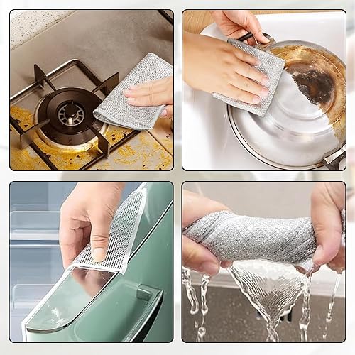 Pack 5 Paños Metálicos de Limpieza Profesional – 5 Trapos de alambre - Elimina Grasa y Óxido Fácilmente | Reutilizables y Antibacterianos