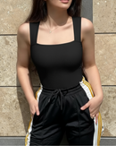 Body Mujer sin Mangas con Escote Cuadrado en Beige o Negro – Elegante, Cómodo, Ajuste Perfecto y Versátil para Cualquier Ocasión
