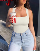 Body Mujer sin Mangas con Escote Cuadrado en Beige o Negro – Elegante, Cómodo, Ajuste Perfecto y Versátil para Cualquier Ocasión