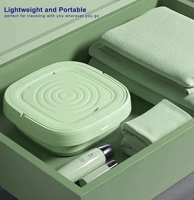 Lavadora Portátil Plegable 8L | Mini Lavadora Eléctrica de Viaje Compacta, Ahorro de Energía y Agua