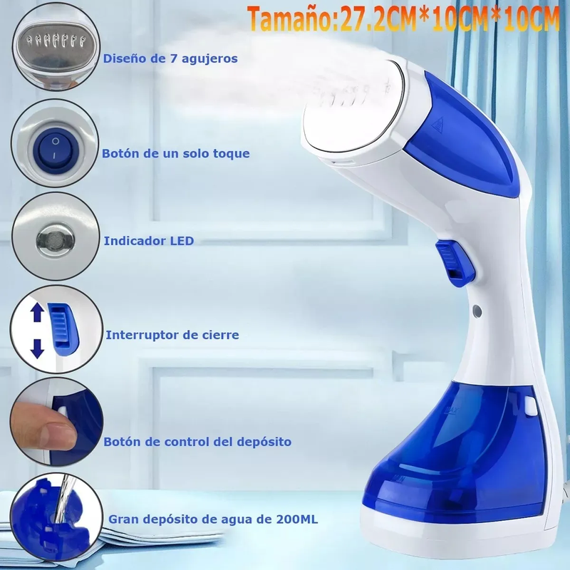 Plancha Vaporizador de Mano Portátil 1500W | Ropa sin Arrugas en 25 Segundos | Antifugas y Fácil de Usar