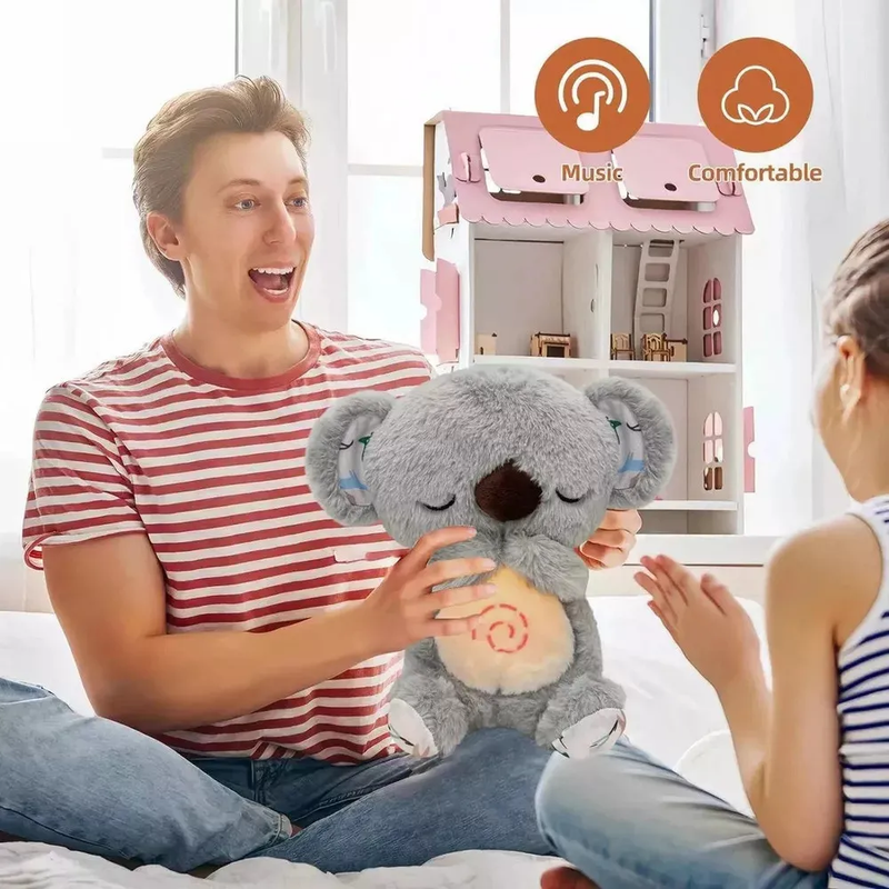 Peluche Koala que Respira para Bebés | Ayuda para Dormir con Música y Luz Relajante, Juguete Sensorial Antiestrés